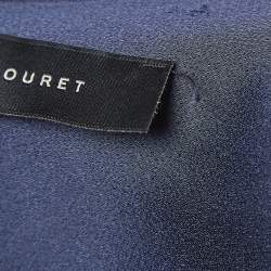 Roland Mouret Navy Blue Satin Asymmetric Eugene Top L
