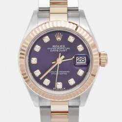 Rolex Aubergine 18K Rose Gold Oystersteel Datejust M279171-0016 Women's Wristwatch 28 mm