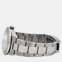 Rolex Custom Silver 2.1ct Diamonds Stainless Steel Datejust  Automatic Women's Wristwatch 31mm