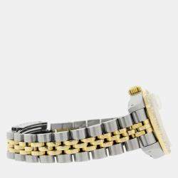 Rolex Custom Neon Pink  18K Yellow Gold Stainless Steel Datejust  Automatic Women's Wristwatch 26mm