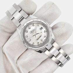Rolex Custom White   Diamonds Stainless Steel Datejust 178240 Automatic Women's Wristwatch 31mm