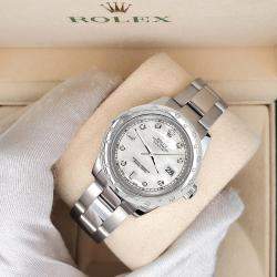 Rolex Custom White   Diamonds Stainless Steel Datejust 178240 Automatic Women's Wristwatch 31mm