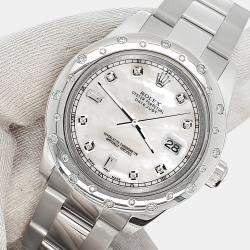 Rolex Custom White   Diamonds Stainless Steel Datejust 178240 Automatic Women's Wristwatch 31mm