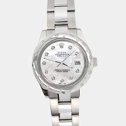 Rolex Custom White   Diamonds Stainless Steel Datejust 178240 Automatic Women's Wristwatch 31mm