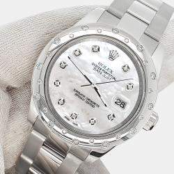 Rolex Custom White   Diamonds Stainless Steel Datejust 178240 Automatic Women's Wristwatch 31mm