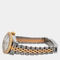 Rolex Custom Black  1.96ct Diamonds 18K Yellow Gold Stainless Steel Datejust  Automatic Women's Wristwatch 26mm