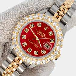 Rolex Custom Green 1.96ct Diamonds 18K Yellow Gold Stainless Steel Datejust  Automatic Women's Wristwatch 26mm