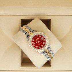 Rolex Custom Green 1.96ct Diamonds 18K Yellow Gold Stainless Steel Datejust  Automatic Women's Wristwatch 26mm
