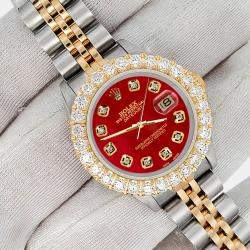 Rolex Custom Green 1.96ct Diamonds 18K Yellow Gold Stainless Steel Datejust  Automatic Women's Wristwatch 26mm
