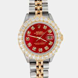 Rolex Custom Green 1.96ct Diamonds 18K Yellow Gold Stainless Steel Datejust  Automatic Women's Wristwatch 26mm
