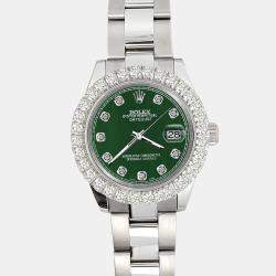 Rolex Custom Champagne 2.25ct Diamonds Stainless Steel Datejust 178240 Automatic Women's Wristwatch 31mm