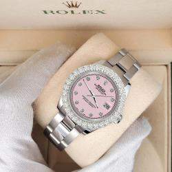 Rolex Custom Ice Pink 2.25ct Diamonds Stainless Steel Datejust 178240 Automatic Women's Wristwatch 31mm