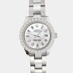 Rolex Custom White 2.70ct Diamonds Stainless Steel Datejust 178240 Automatic Women's Wristwatch 31mm