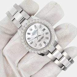 Rolex Custom White 2.70ct Diamonds Stainless Steel Datejust 178240 Automatic Women's Wristwatch 31mm