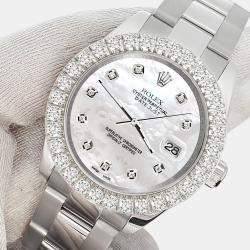 Rolex Custom White 2.25ct Diamonds Stainless Steel Datejust  Automatic Women's Wristwatch 31mm