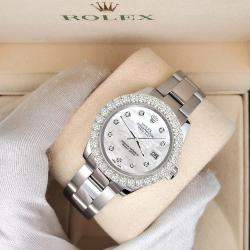 Rolex Custom White 2.25ct Diamonds Stainless Steel Datejust  Automatic Women's Wristwatch 31mm