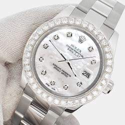Rolex Custom White 1.6ct Diamonds Stainless Steel  178240 Automatic Women's Wristwatch 31mm