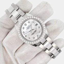 Rolex Custom White 1.6ct Diamonds Stainless Steel  178240 Automatic Women's Wristwatch 31mm