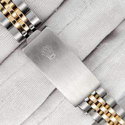 Pre Owned Rolex Custom White 1.3ct Diamonds 18K Yellow Gold Stainless Steel Datejust Automatic Women's Wristwatch 26mm