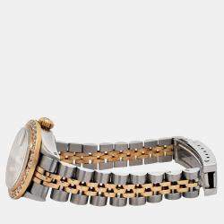 Rolex Custom Tahitian 1.3ct Diamonds 18K Yellow Gold Stainless Steel Datejust  Automatic Women's Wristwatch 26mm