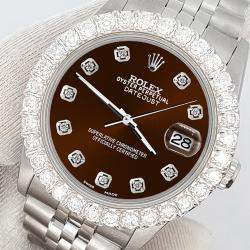 Rolex Custom Chocolate  2.25ct Diamonds Stainless Steel Datejust  Automatic Women's Wristwatch 31mm
