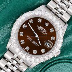 Rolex Custom Chocolate  2.25ct Diamonds Stainless Steel Datejust  Automatic Women's Wristwatch 31mm