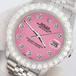 Rolex Custom Hot Pink 2.25ct Diamonds Stainless Steel Datejust  Automatic Women's Wristwatch 31mm