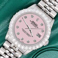 Rolex Custom Ice Pink 2.25ct Diamonds Stainless Steel Datejust  Automatic Women's Wristwatch 31mm