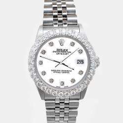 Rolex Custom White 2.25ct Diamonds Stainless Steel Datejust  Automatic Women's Wristwatch 31mm