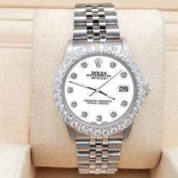 Rolex Custom White 2.25ct Diamonds Stainless Steel Datejust  Automatic Women's Wristwatch 31mm