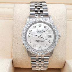 Rolex Custom White 2.25ct Diamonds Stainless Steel Datejust  Automatic Women's Wristwatch 31mm