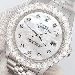 Rolex Custom White 2.25ct Diamonds Stainless Steel Datejust  Automatic Women's Wristwatch 31mm