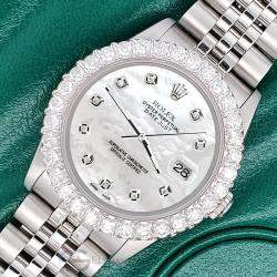 Rolex Custom White 2.25ct Diamonds Stainless Steel Datejust  Automatic Women's Wristwatch 31mm