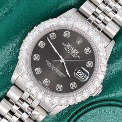 Rolex Custom Rhodium Gray 2.25ct Diamonds Stainless Steel Datejust  Automatic Women's Wristwatch 31mm