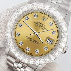 Rolex Custom Champagne 2.25ct Diamonds Stainless Steel Datejust  Automatic Women's Wristwatch 31mm