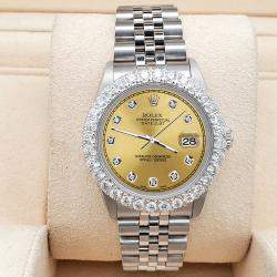 Rolex Custom Champagne 2.25ct Diamonds Stainless Steel Datejust  Automatic Women's Wristwatch 31mm