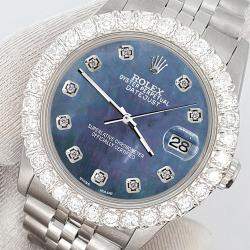Rolex Custom Black 2.25ct Diamonds Stainless Steel Datejust  Automatic Women's Wristwatch 31mm
