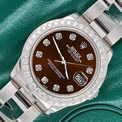 Rolex Custom Chocolate  1.62ct Diamonds Stainless Steel Datejust  Automatic Women's Wristwatch 31mm