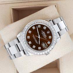 Rolex Custom Chocolate  1.62ct Diamonds Stainless Steel Datejust  Automatic Women's Wristwatch 31mm