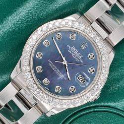 Rolex Custom Black 1.62ct Diamonds Stainless Steel Datejust  Automatic Women's Wristwatch 31mm
