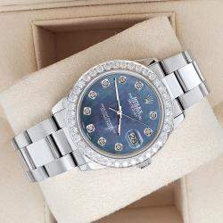 Rolex Custom Black 1.62ct Diamonds Stainless Steel Datejust  Automatic Women's Wristwatch 31mm