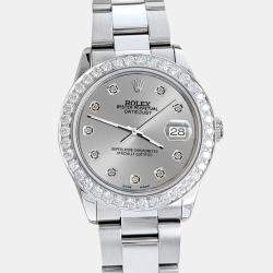 Rolex Custom Silver 1.62ct Diamonds Stainless Steel Datejust  Automatic Women's Wristwatch 31mm