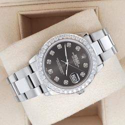 Rolex Custom Rhodium Gray 1.62ct Diamonds Stainless Steel Datejust  Automatic Women's Wristwatch 31mm