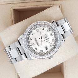 Rolex Custom White 1.62ct Diamonds Stainless Steel Datejust  Automatic Women's Wristwatch 31mm