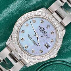 Rolex Custom Purple 1.62ct Diamonds Stainless Steel Datejust  Automatic Women's Wristwatch 31mm