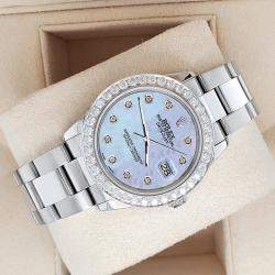 Rolex Custom Purple 1.62ct Diamonds Stainless Steel Datejust  Automatic Women's Wristwatch 31mm