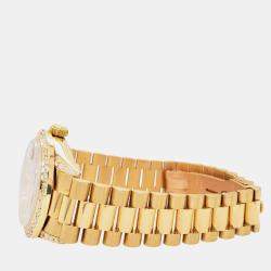 Rolex Custom Pink Baguette 2.3ct Diamonds 18K Yellow Gold President Datejust  Automatic Women's Wristwatch 31mm
