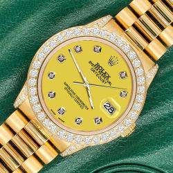 Rolex Custom Yellow 2.3ct Diamonds 18K Yellow Gold President Datejust  Automatic Women's Wristwatch 31mm