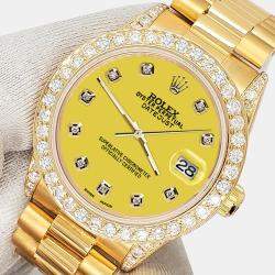 Rolex Custom Yellow 2.3ct Diamonds 18K Yellow Gold President Datejust  Automatic Women's Wristwatch 31mm