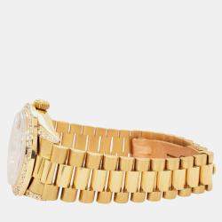 Rolex Custom Satin Linen 2.3ct Diamonds 18K Yellow Gold President Datejust  Automatic Women's Wristwatch 31mm
